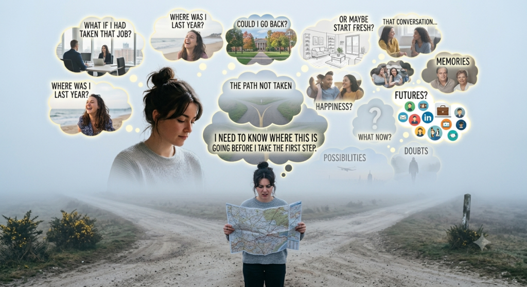 person struggling with uncertainty and difficult life decisions